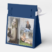 Simple Modern Blue Foto Graduation Party Geschenkschachtel (Rückseite)