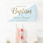 Simple Modern Blue Gold Calligraphy baby Taufe Banner (Insitu)