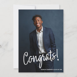 Simple Modern Blue Photo 2026 Graduation Party Einladung