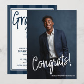 Simple Modern Blue Photo 2026 Graduation Party Einladung (Vorne/Hinten)