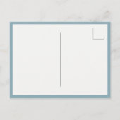 Simple Modern Blue Typografy Save the Date Announ Ankündigungspostkarte (Rückseite)