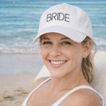 Simple Modern Bride Bestickte Baseballkappe<br><div class="desc">White baseball cap with bold black "BRIDE" text,  perfect for bachelorette parties,  bridal showers,  honeymoon,  or wedding day prep. A stylish and fun bridal accessory.</div>