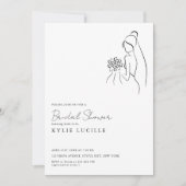 Simple Modern Bride Drawing Bridal Shower Einladung (Vorderseite)