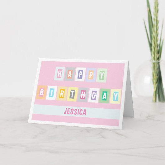 Simple Modern Bright and Cheery Birthday Card Karte (Vorderseite)