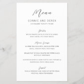 Simple Modern Budget Wedding Menu Flyer (Vorne)