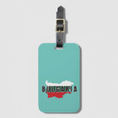 Simple Modern Bulgaria map Letter Flag Souvenir Gepäckanhänger (Vorderseite Vertikal)
