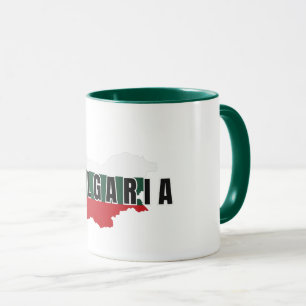 Simple Modern Bulgaria map Letter Flag Souvenir Tasse