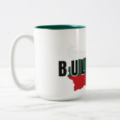 Simple Modern Bulgaria map Letter Flag Souvenir Zweifarbige Tasse (Links)