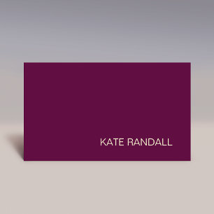Simple Modern Burgundy Maroon Beruflich Visitenkarte