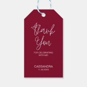 Simple Modern Burgundy Typografy Vielen Dank Geschenkanhänger