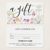 Simple & Modern Business Gift Certificate (Vorne & Hinten)