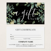 Simple & Modern Business Gift Certificate (Vorne & Hinten)