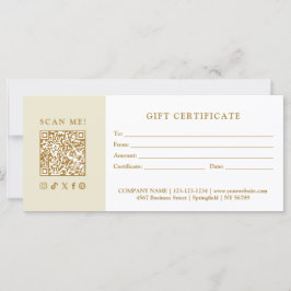 Simple Modern Business QR Code Gift Certificate