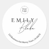 Simple Modern Business Sticker With Logo (Vorderseite)
