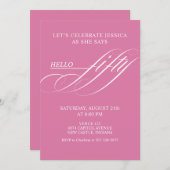 Simple Modern Caligraphy Fifty 50th Birthday Party Einladung (Vorne/Hinten)