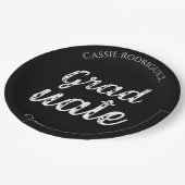 Simple Modern Calligraphy Graduation Black Pappteller (Schrägansicht)