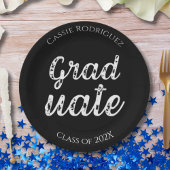 Simple Modern Calligraphy Graduation Black Pappteller