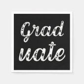 Simple Modern Calligraphy Graduation Black Serviette (Vorderseite)