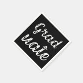 Simple Modern Calligraphy Graduation Black Serviette (Ecke)