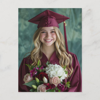 Simple Modern Calligraphy Graduation Invitation  Feiertagspostkarte