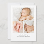 Simple Modern Calligraphy Hello Baby Foto Birth Ankündigung (Rückseite)