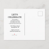 Simple Modern Calligraphy Photo Graduation Einladungspostkarte (Rückseite)