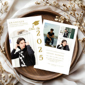 Simple Modern Calligraphy Photo Graduation Invitat Einladung