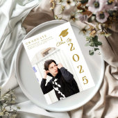 Simple Modern Calligraphy Photo Graduation Invitat Einladung