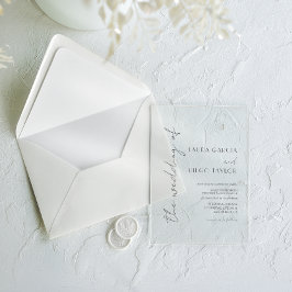 Simple Modern Calligraphy Wedding Acryleinladungen