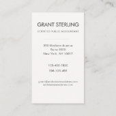 Simple Modern Certified Public Accountant CPA Visitenkarte (Rückseite)