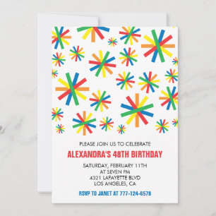 Simple Modern Confetti Einladungen zum 48. Geburts