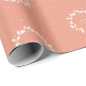 Simple Modern Coral Weihnachten Holly Wreath Geschenkpapier (Rolleneckpunkt)