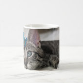 Simple Modern Custom Cat Name and Photo Kaffeetasse (Mittel)