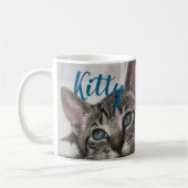 Simple Modern Custom Cat Name and Photo Kaffeetasse (Links)