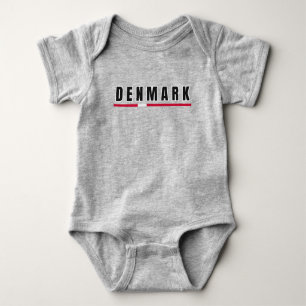 Simple Modern Denmark Danish Letter Flag Souvenir Baby Strampler
