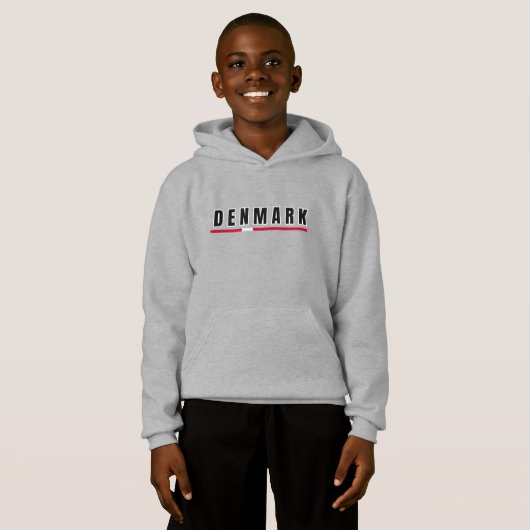 Simple Modern Denmark Danish Letter Flag Souvenir Hoodie (Vorne ganz)