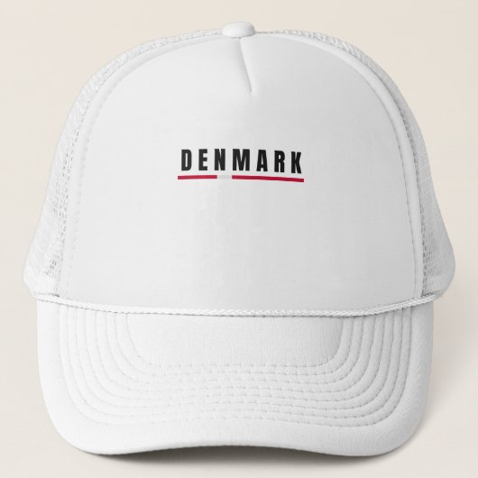 Simple Modern Denmark Danish Letter Flag Souvenir Truckerkappe (Vorderseite)