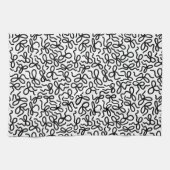 Simple Modern Elegant Black and White Bow Pattern Geschirrtuch (Horizontal)