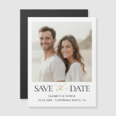 Simple Modern Elegant Calligraphy Gold Wedding Magneteinladung (Vorne/Hinten)