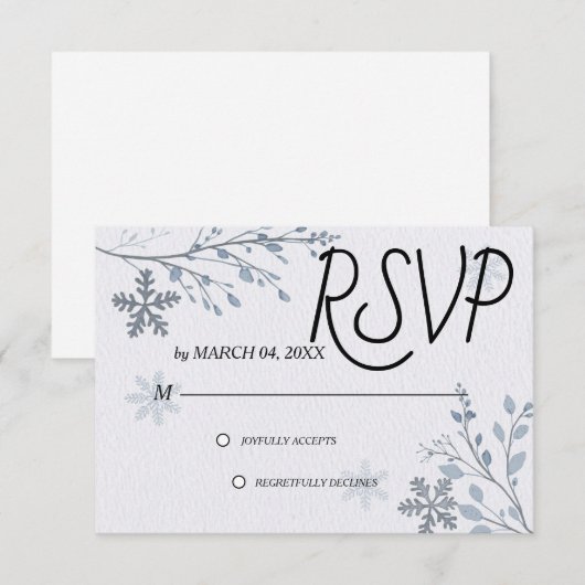 Simple Modern Elegant Classic Wedding RSVP (Vorne/Hinten)