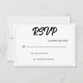 Simple Modern Elegant Classic Wedding RSVP Karte