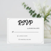 Simple Modern Elegant Classic Wedding RSVP Karte (Stehend Vorderseite)