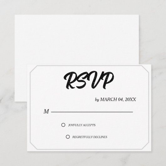 Simple Modern Elegant Classic Wedding RSVP Karte (Vorne/Hinten)