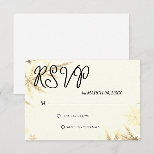 Simple Modern Elegant Classic Wedding RSVP Karte (Vorne/Hinten)