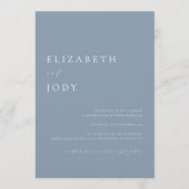 Simple Modern Elegant Dusty Blue Wedding  Einladung (Vorderseite)