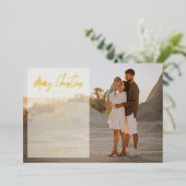 Simple Modern Elegant Photo Christmas Photo Family Folieneinladung (Stehend vorne)