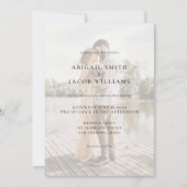 Simple Modern Elegant Photo Wedding Einladung (Vorderseite)