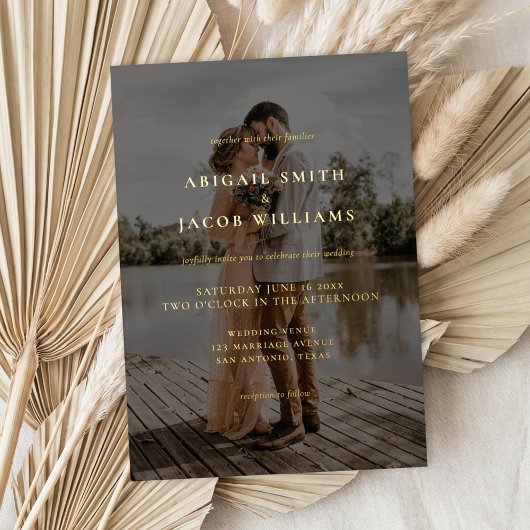 Simple Modern Elegant Photo Wedding Folieneinladung