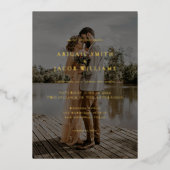 Simple Modern Elegant Photo Wedding Folieneinladung (Vorderseite)