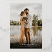 Simple Modern Elegant Photo Wedding Folieneinladung (Rückseite)